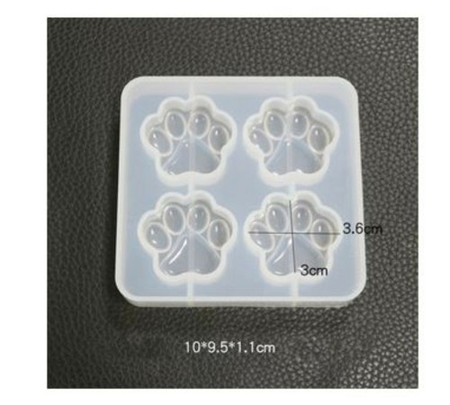 1pc Silicone Paw Print Mould Mold Set Resin Epoxy Custom Dog Cat Keyring Animal - Picture 2 of 4