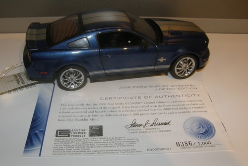 Franklin come nuova 2008 Shelby Mustang GT 500 KR, 1/24, Bue, B11F687, LE 386/1000 - Foto 2 di 6