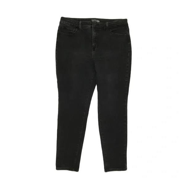 Time & Tru High Rise Skinny Women's size 14P Dark Wash Black