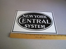 Vintage Porcelain New York Central System Sign. Excellent Condition.