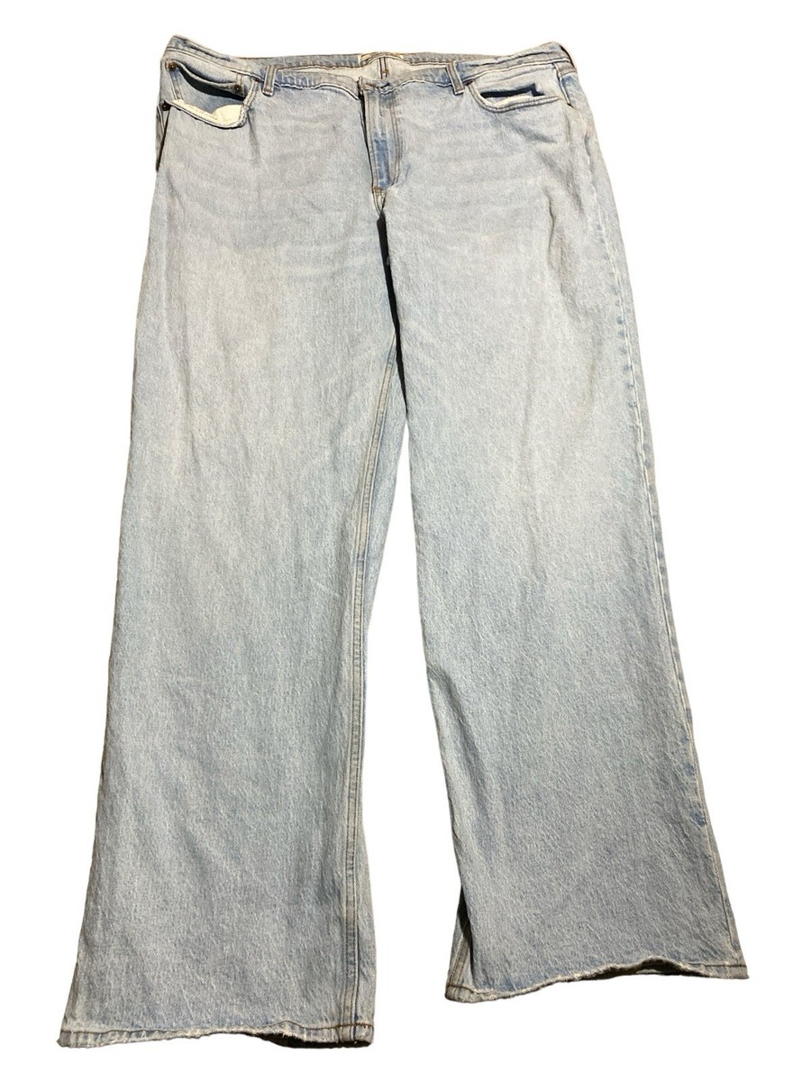 Abercrombie And Fitch Womens Blue Denim Light Wash Baggy Jeans 18