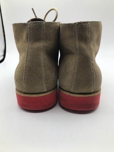 Hawkings McGill Mens Tan Suede Orange Sole Tie Up Booties Size 10.5 - Picture 4 of 5