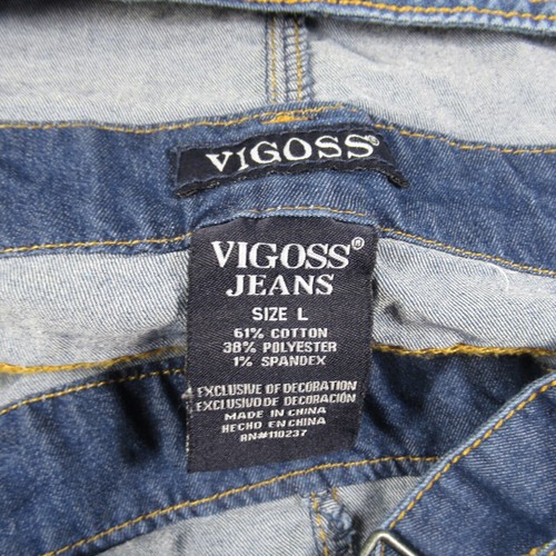 Vigoss Jeans Girls Denim Jean Overall Shorts With Patchwork Size Large - Picture 9 of 9