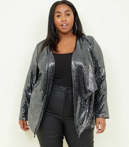 silver sequin jacket plus size