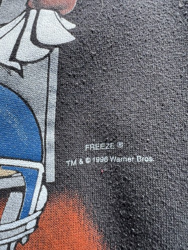 Vintage 90s Looney Tunes Taz Football AOP Sweatshirt Untouchable Youth X-large - Picture 4 of 9