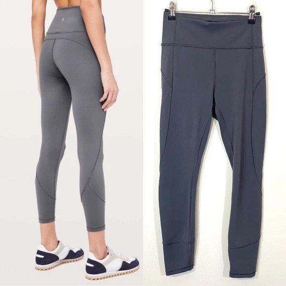 Lululemon In Movement 25” Titanium Grey High Waisted Everlux Gray Dark  Carbon 6