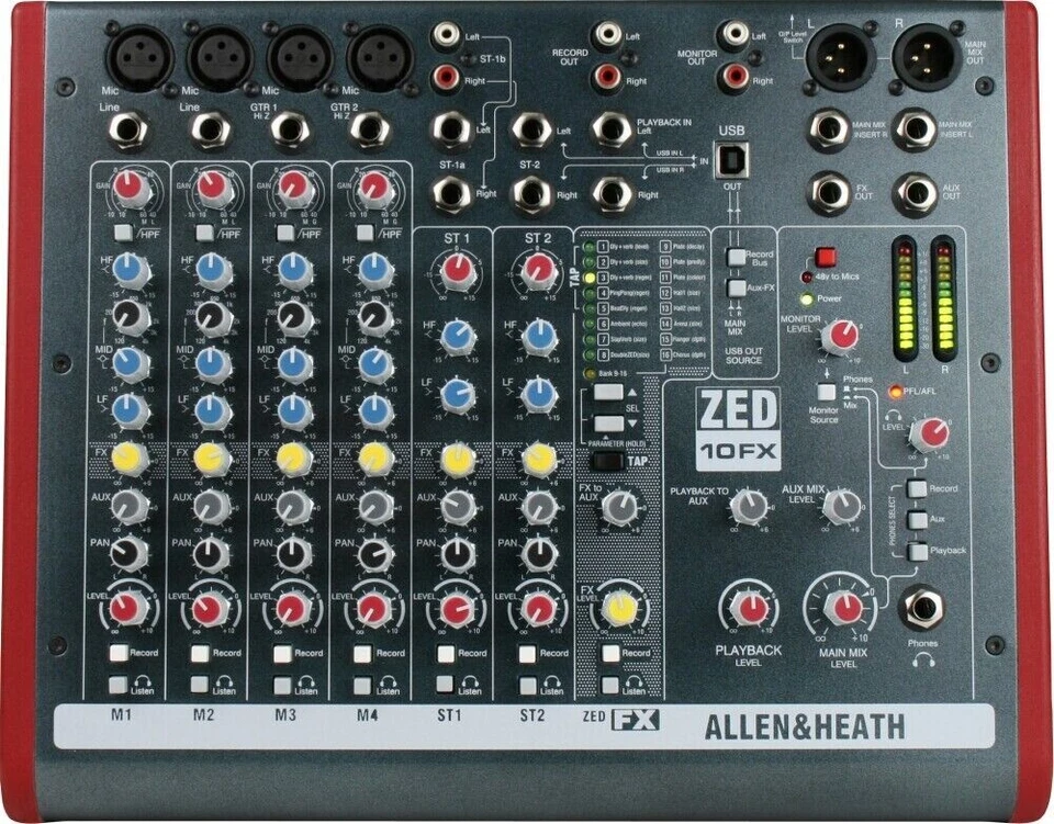 Allen & Heath ZED-10FX 10-channel Mixer W/ USB Audio Interface and Effects MINT - Image 4 of 4