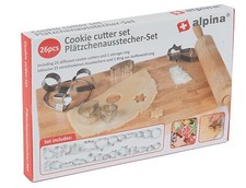 26 Stück Metall Ausstechformen 25 Ausstechformen - 1 Vorratsring Keksausstecher