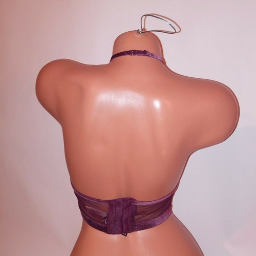 Victoria Secret Bralette Bra High Neck Lace Long Line Unlined Sheer Wire Free - Picture 8 of 8