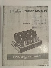 McIntosh MC 240 Amplifier Original Owner's Manual