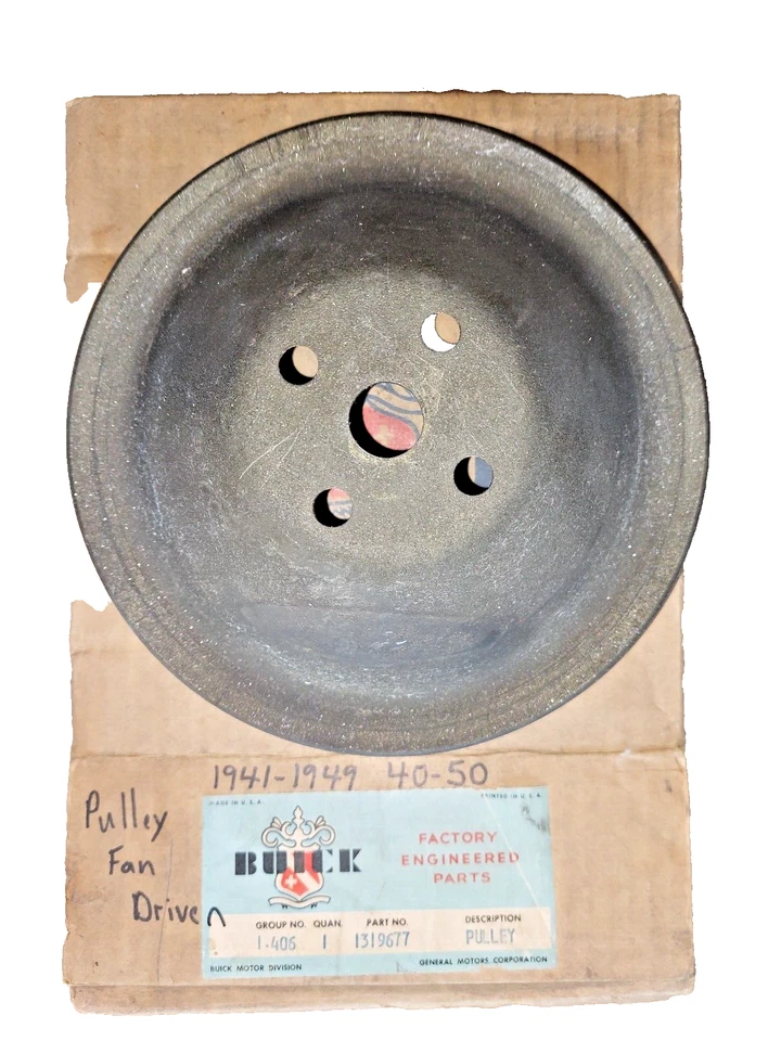 1941-1949 Buick Special Super NOS Ventilador Motor Bomba de Agua Polea GM 1319677 Foto 2 de 2