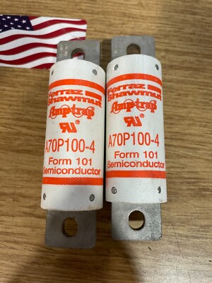 Ferraz Shawmut A70P100-4 Amptrap 100A 700V Semiconductor Fuse Lot Of 2 