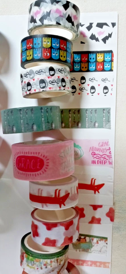 15 rolls paper washi tape assorted lot, assorted widths crafting, journaling - Image 3 of 4