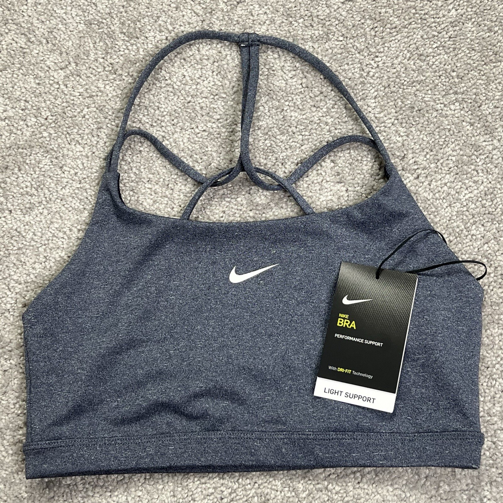 Nike Sports Bra Women Large Training Dri-Fit Light Support Swoosh CT3721-451 NWT-image