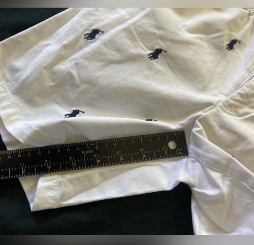 Polo | Ralph Lauren - Pantaloncini da bambino bianchi all over blu navy con ricamo pony taglia 10 - Foto 7 di 9