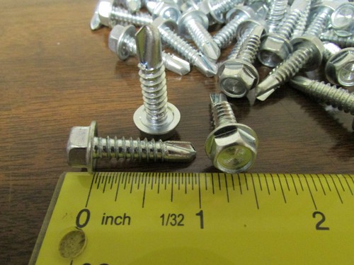 97 Pieces - Hex Head Self-Tapping Lag Screws Zinc Plated 1/4 X 1 New - Bild 2 von 2