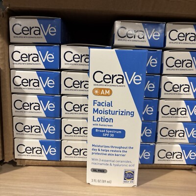 CeraVe AM Facial Moisturizing Lotion SPF 30 3oz 2 Pk Bundle!!