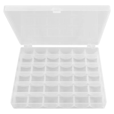 TRIXES 36 Compartment Plastic Bobbin and Spool Storage Case NEW Organiser Box