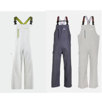 Grundens Tourney Bibs White, Iron Gray & Abalone Gray 10140