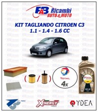 KIT TAGLIANDO CITROEN C3 1.1 / 1.4 / 1.6cc / 16V - 3 FILTRI 4 LITRI TOTAL 5W40