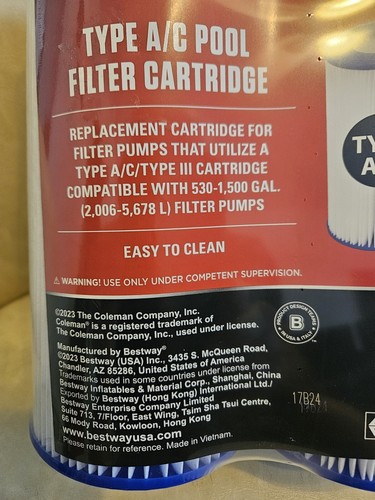 Coleman Type A/C Pool Filter Cartridge - Picture 2 of 5