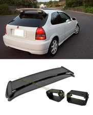 For 96-00 Civic 3DR Type R Rear Spoiler w/ Adjustable Black Alex Tilt Brackets