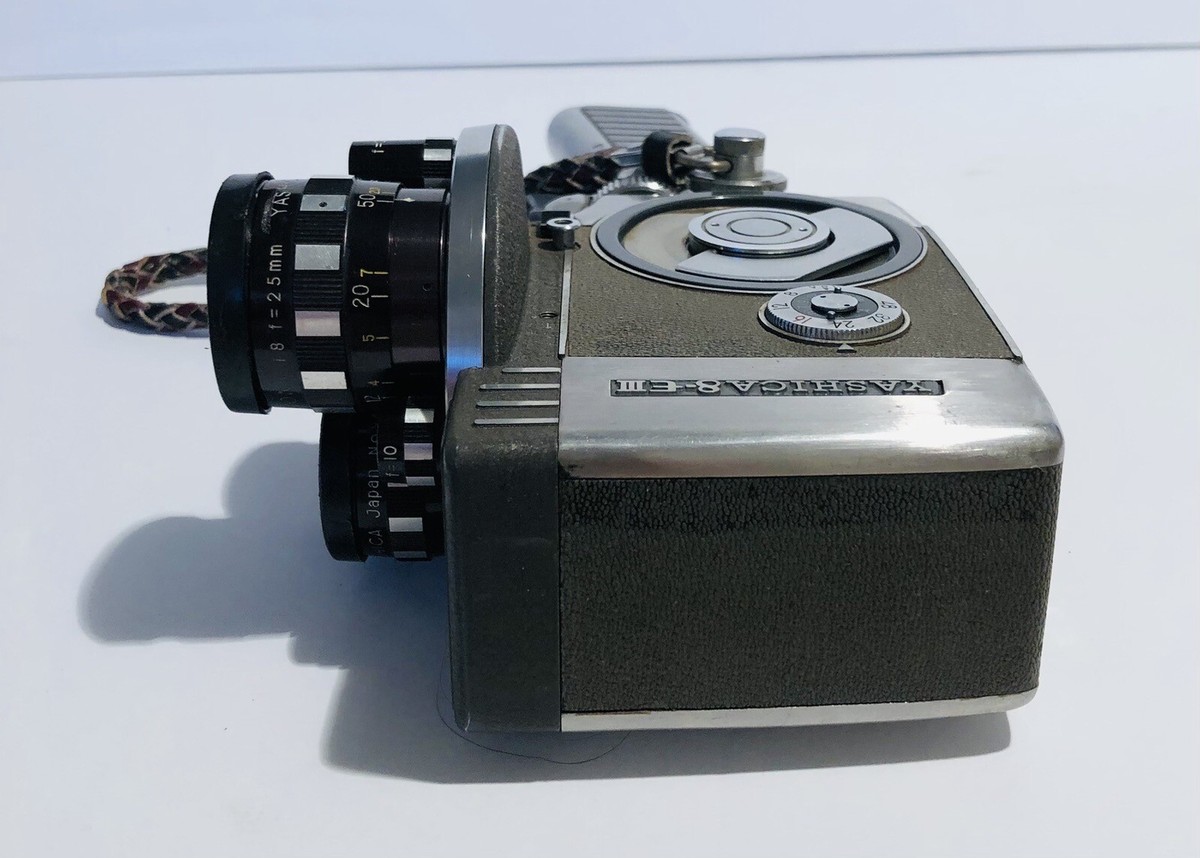 Yashica 8-E III 8mm Cine Film Camera 3 Lens Turret Pistol