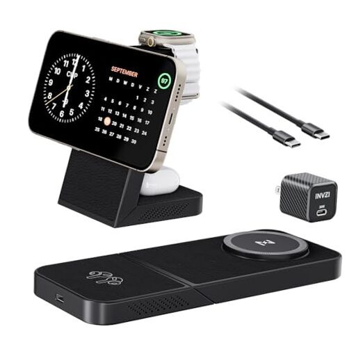 MagFree Transform 3-in-1 Fast Wireless Charging Station Multiple Devices, Black