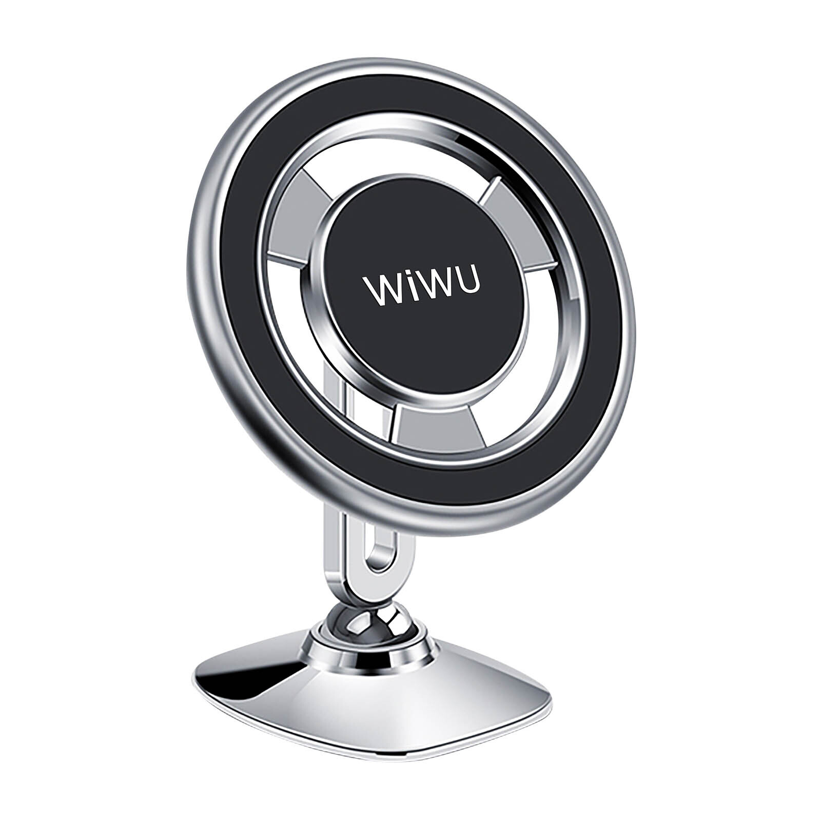 wiwu 360° カースタンド 、超安定したメタルスマートフォンホルダー 、シルバー