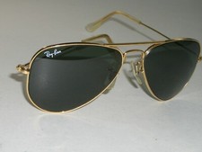 52 14mm VINTAGE B L RAY BAN USA SMALL G15 GOLD PLATE AVIATOR SUNGLASSES w/CASE