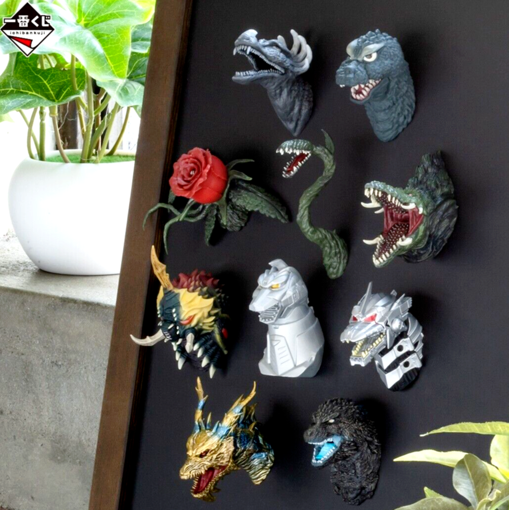 Godzilla Monster Head Magnet Complete set of 10 Ichiban Kuji 70th