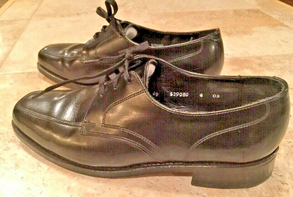 SAOLA Oxford Florsheim FLS in pelle nera stringata da uomo taglia 8 suola in pelle usata in ottime condizioni