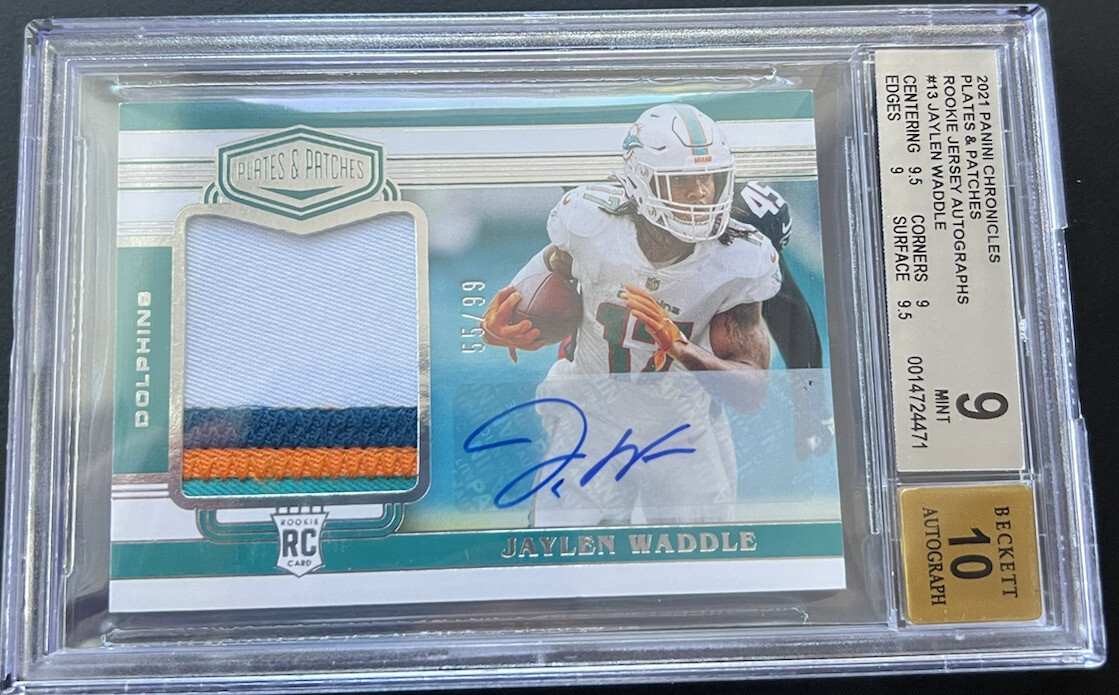 Jaylen Waddle Panini Chronicles Plates & Patches Rookie Jerseys #PPJWA Autograph