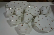 Mayfair Fine BoneChina England Scattered Pink Roses Tea Cups & Saucers Set of 6 