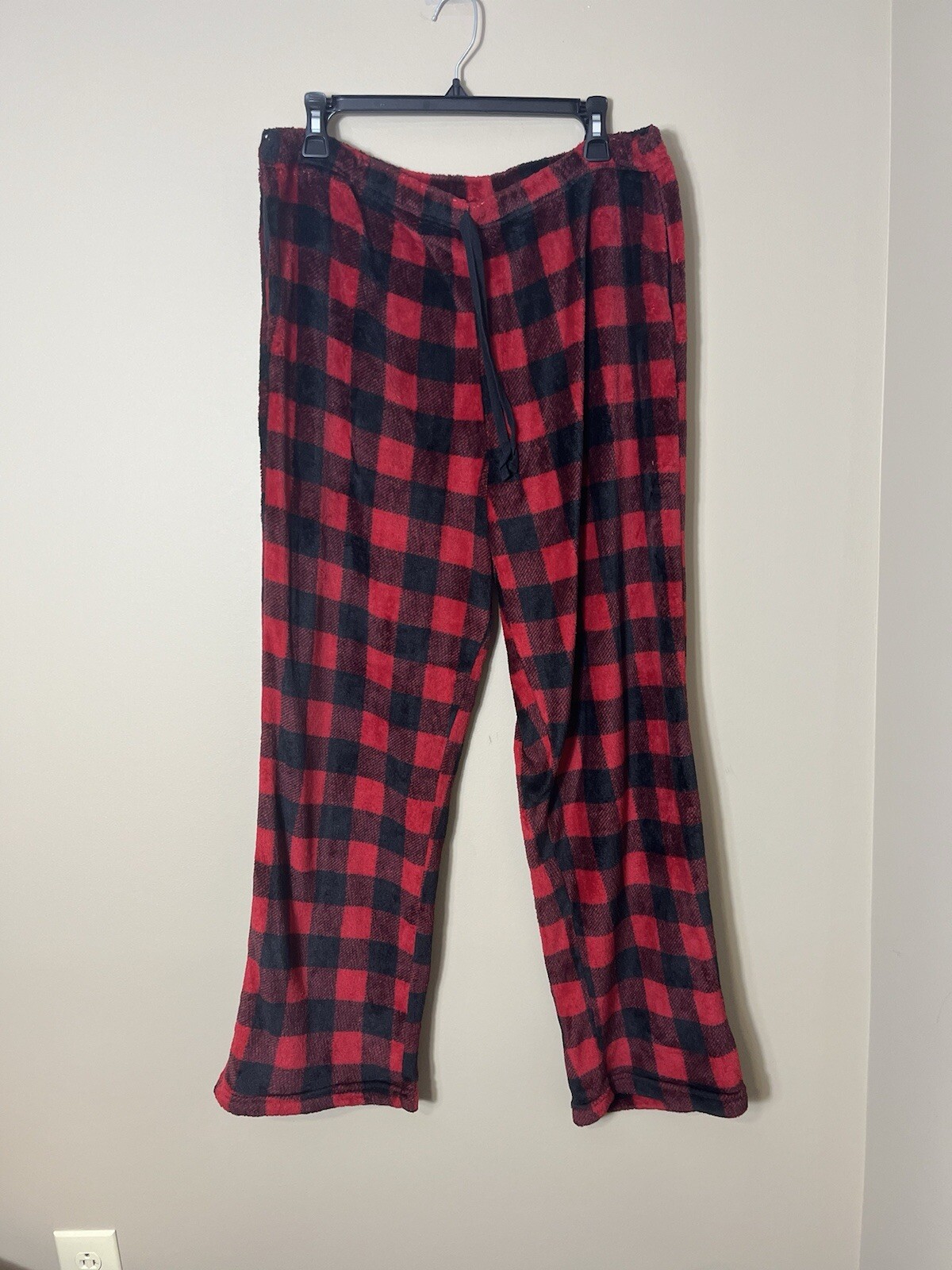 BEARPAW Women’s Buffalo Plaid Cozy Fleece Holiday Christmas Pajama Bottoms XL