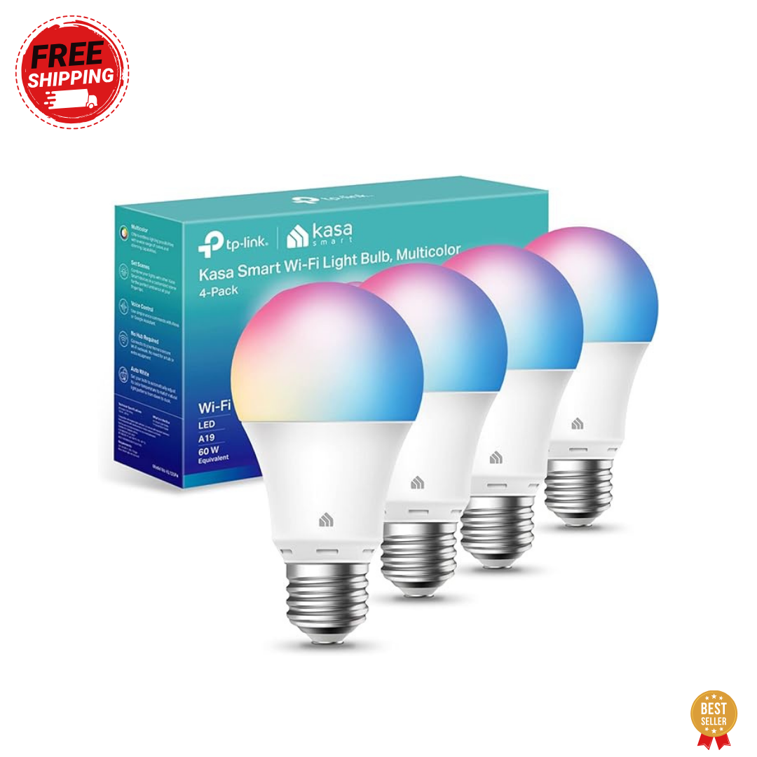 Kasa Smart Bulbs, Multicolor Dimmable WiFi, Alexa &Google Home Compatible,4-Pack