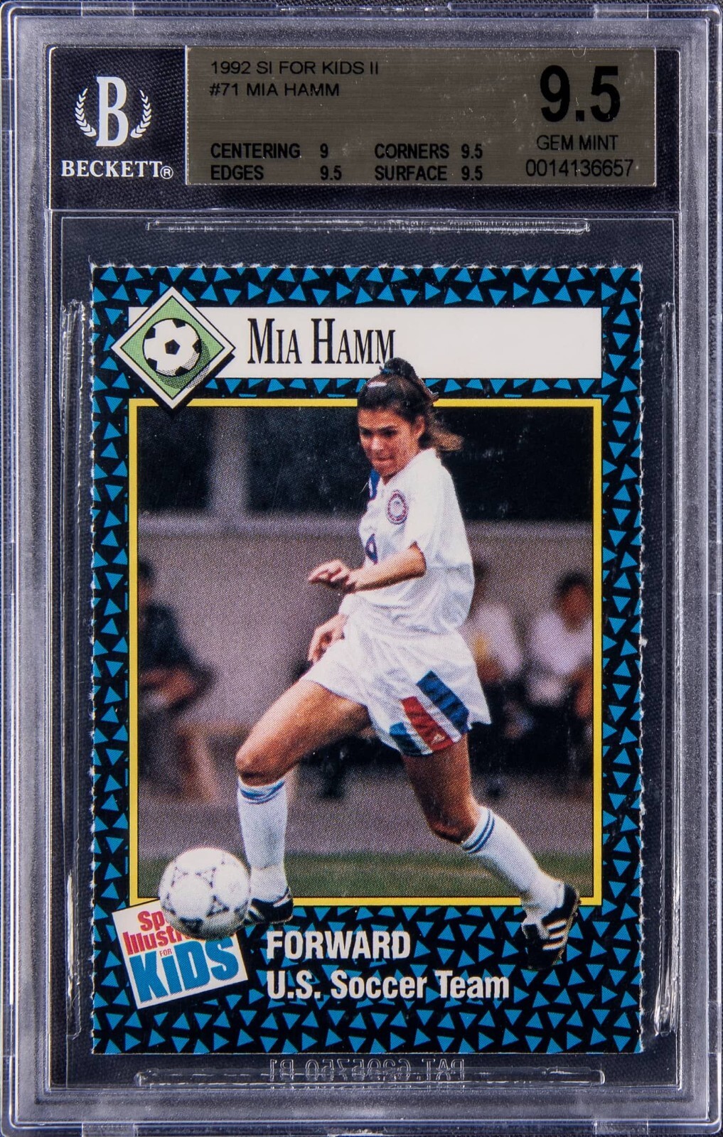 1992 Sports Illustrated for Kids #71 Mia Hamm ROOKIE BGS 9.5 GEM MINT Ultra Rare