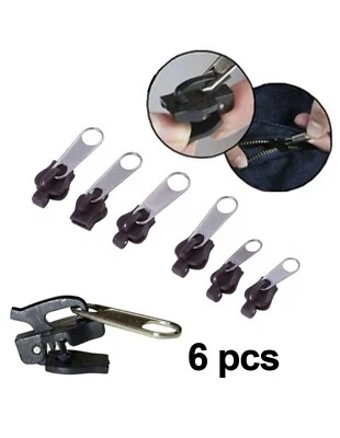 Kit de Réparation éclair Zip Fermeture Eclair 6pcs Fix Zipper 3 tailles