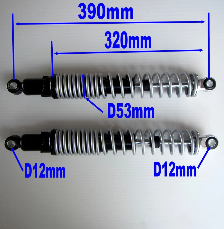amortisseurs trial gris long 390mm pour honda 125 200 250 TL TLR 200tl 200tlr - Photo 1/1