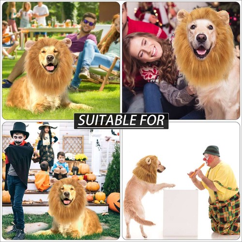 Funny Cute Lion Mane Costume Headgear for Cat Dog Pet Clothes Dress Party USA - Picture 9 of 15
