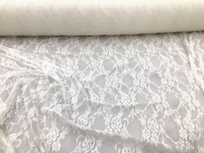 Stretch Lace Apparel Fabric Sheer Ivory Metallic Floral PP32