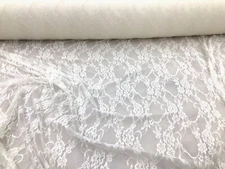 Stretch Lace Apparel Fabric Sheer Ivory Metallic Floral PP32
