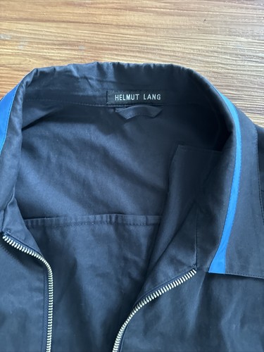 Helmut Lang 90’s Vintage Cotton Navy Shirt Zip Jacket - Picture 2 of 7