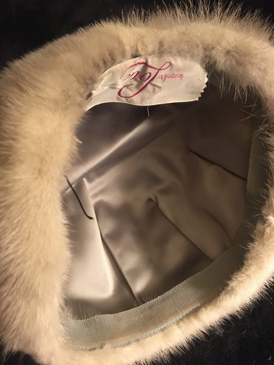 Grey Mink Tam Vintage Grey Mink Real Fur Tam Beret Slouch Hat | eBay main image 2