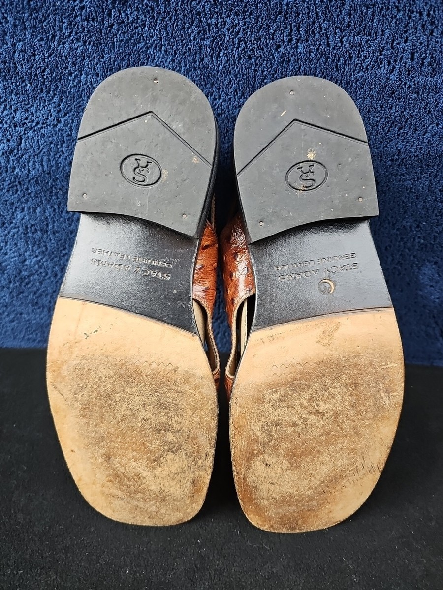 Stacy‎ Adams Brown Embossed Leather City Sandals Shoes Men\'s Size 13M Stacy Adams Brown Embossed Leather City Sandals Leather  main image 3
