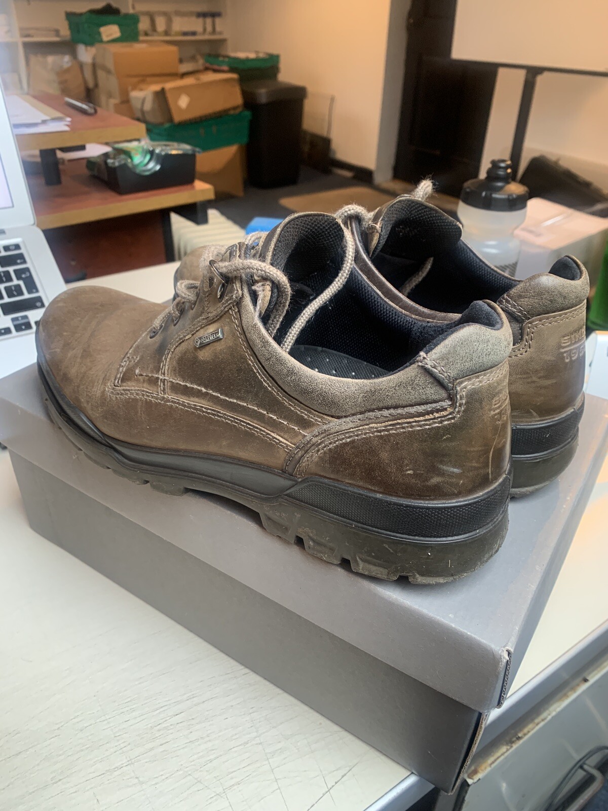 ECCO Track 6 Shoes GORE TEX UK9 Leather EU43 Brown Hiking Safety Shoe