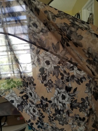 CALVIN KLEIN Women's Floral-Print Chiffon Handkerchief-Hem Midi Dress-New w/tags - Picture 6 of 12