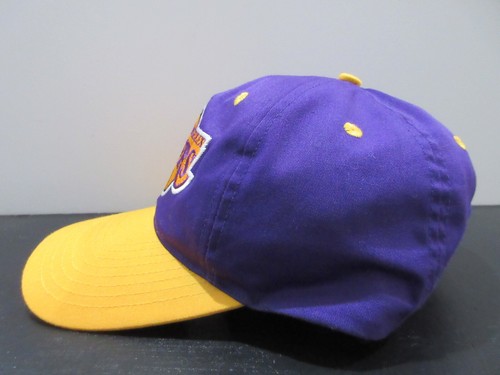 VINTAGE Los Angeles Lakers Hat Cap Snap Back Purple Yellow NBA Basketball Mens - Picture 4 of 9
