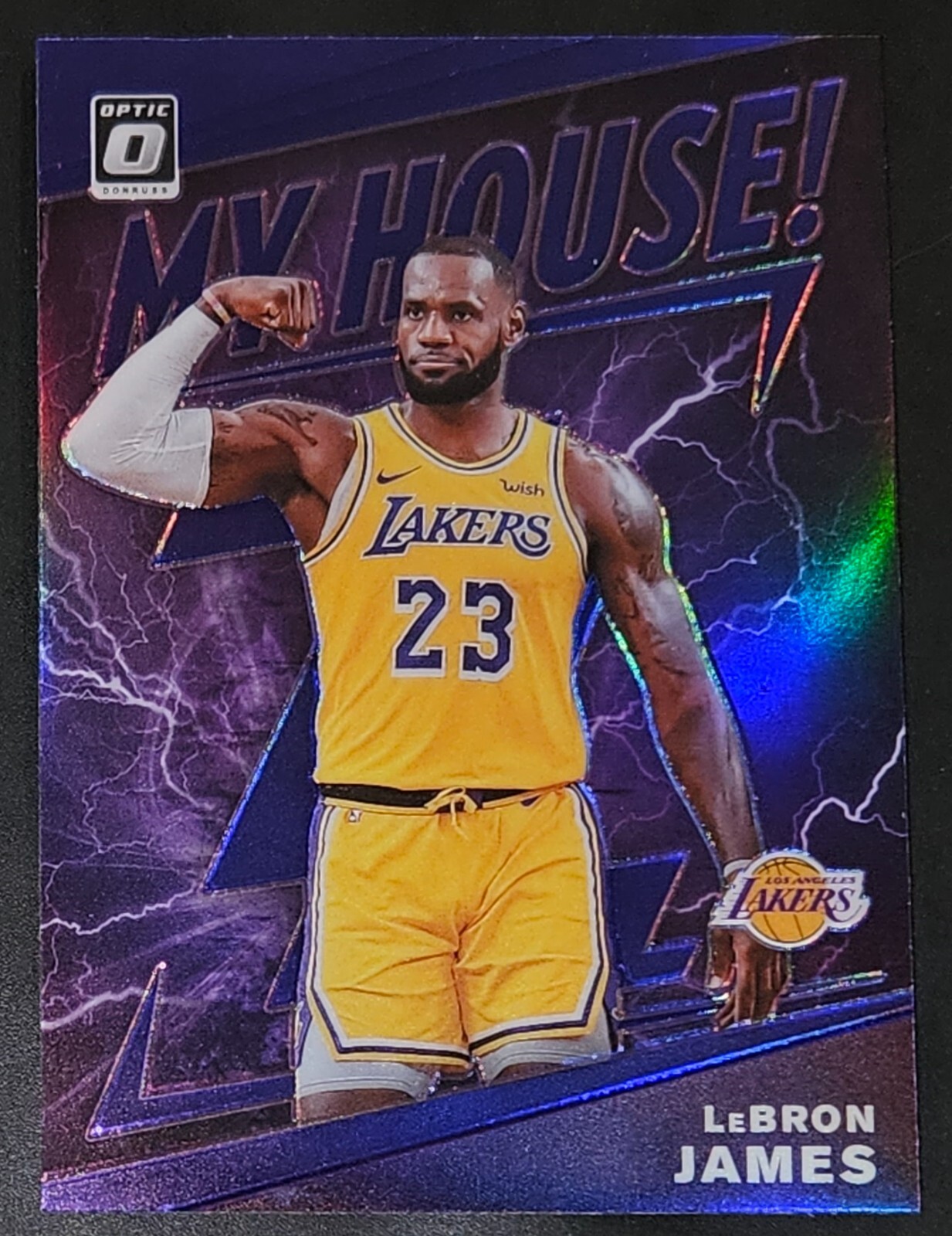 LeBron James 2019-20 Donruss Optic MY HOUSE PURPLE PRIZM Insert Card (no.13)