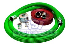 EPDM Rubber Suction Hose 2" x 20' Conventional Kit 75' Red Discharge